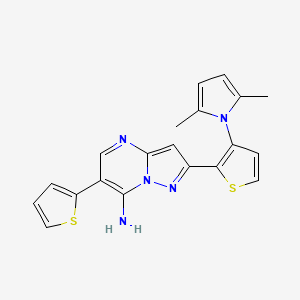 molecular formula C20H17N5S2 B3005350 2-[3-(2,5-dimethyl-1H-pyrrol-1-yl)-2-thienyl]-6-(2-thienyl)pyrazolo[1,5-a]pyrimidin-7-amine CAS No. 865658-02-2