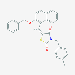 molecular formula C29H23NO3S B300536 5-{[2-(Benzyloxy)-1-naphthyl]methylene}-3-(4-methylbenzyl)-1,3-thiazolidine-2,4-dione 