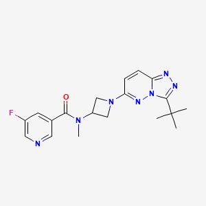 molecular formula C19H22FN7O B3005383 N-(1-(3-(叔丁基)-[1,2,4]三唑并[4,3-b]哒嗪-6-基)氮杂环丁-3-基)-5-氟-N-甲基烟酰胺 CAS No. 2310010-43-4