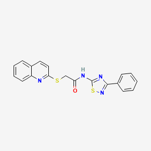 molecular formula C19H14N4OS2 B3005393 N-(3-苯基-1,2,4-噻二唑-5-基)-2-(喹啉-2-基硫代)乙酰胺 CAS No. 670273-99-1