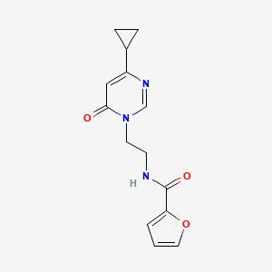 molecular formula C14H15N3O3 B3005394 N-(2-(4-cyclopropyl-6-oxopyrimidin-1(6H)-yl)ethyl)furan-2-carboxamide CAS No. 2034572-05-7