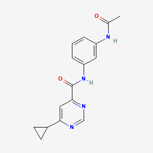 molecular formula C16H16N4O2 B3005404 N-(3-Acetamidophenyl)-6-cyclopropylpyrimidine-4-carboxamide CAS No. 2415601-13-5
