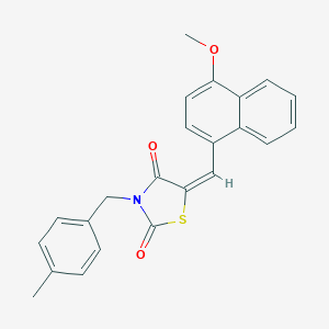 molecular formula C23H19NO3S B300541 5-[(4-Methoxy-1-naphthyl)methylene]-3-(4-methylbenzyl)-1,3-thiazolidine-2,4-dione 