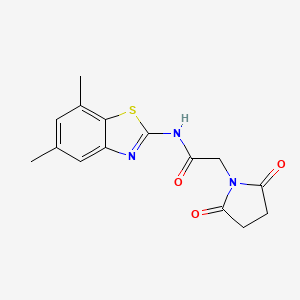 molecular formula C15H15N3O3S B3005423 N-(5,7-dimethylbenzo[d]thiazol-2-yl)-2-(2,5-dioxopyrrolidin-1-yl)acetamide CAS No. 897618-14-3