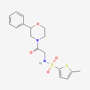 molecular formula C17H20N2O4S2 B3005428 5-methyl-N-(2-oxo-2-(2-phenylmorpholino)ethyl)thiophene-2-sulfonamide CAS No. 954095-47-7