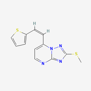 molecular formula C12H10N4S2 B3005431 2-(甲硫代)-7-[2-(2-噻吩基)乙烯基][1,2,4]三唑并[1,5-a]嘧啶 CAS No. 339008-37-6