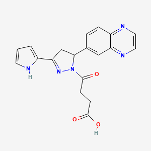 4-(3-(1H-pyrrol-2-yl)-5-(quinoxalin-6-yl)-4,5-dihydro-1H-pyrazol-1-yl)-4-oxobutanoic acid