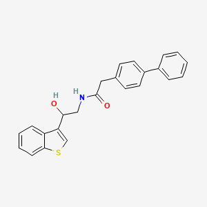 molecular formula C24H21NO2S B3005443 2-([1,1'-biphenyl]-4-yl)-N-(2-(benzo[b]thiophen-3-yl)-2-hydroxyethyl)acetamide CAS No. 2034346-19-3