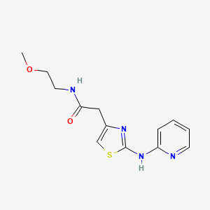 molecular formula C13H16N4O2S B3005454 N-(2-methoxyethyl)-2-(2-(pyridin-2-ylamino)thiazol-4-yl)acetamide CAS No. 1226433-39-1