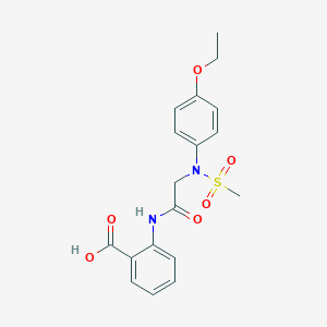molecular formula C18H20N2O6S B300546 2-{[N-(4-ethoxyphenyl)-N-(methylsulfonyl)glycyl]amino}benzoic acid 