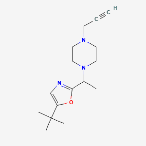 molecular formula C16H25N3O B3005460 1-[1-(5-Tert-butyl-1,3-oxazol-2-yl)ethyl]-4-(prop-2-yn-1-yl)piperazine CAS No. 1797949-88-2