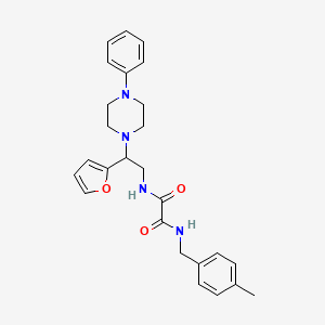 molecular formula C26H30N4O3 B3005463 N1-(2-(furan-2-yl)-2-(4-phenylpiperazin-1-yl)ethyl)-N2-(4-methylbenzyl)oxalamide CAS No. 877631-31-7