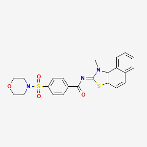 molecular formula C23H21N3O4S2 B3005466 N-[(2E)-1-methyl-1H,2H-naphtho[1,2-d][1,3]thiazol-2-ylidene]-4-(morpholine-4-sulfonyl)benzamide CAS No. 477499-95-9