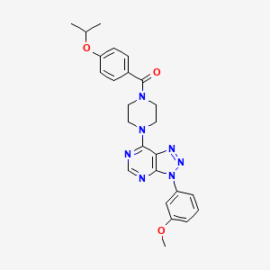 molecular formula C25H27N7O3 B3005472 (4-异丙氧基苯基)(4-(3-(3-甲氧基苯基)-3H-[1,2,3]三唑并[4,5-d]嘧啶-7-基)哌嗪-1-基)甲苯酮 CAS No. 920414-81-9