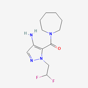 molecular formula C12H18F2N4O B3005473 5-(Azepan-1-ylcarbonyl)-1-(2,2-difluoroethyl)-1H-pyrazol-4-amine CAS No. 2101196-68-1