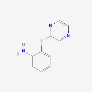 molecular formula C10H9N3S B3005475 2-(2-吡嗪基硫代)苯胺 CAS No. 129242-49-5