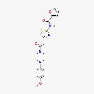 molecular formula C21H22N4O4S B3005476 N-(4-(2-(4-(4-甲氧基苯基)哌嗪-1-基)-2-氧代乙基)噻唑-2-基)呋喃-2-甲酰胺 CAS No. 923212-10-6