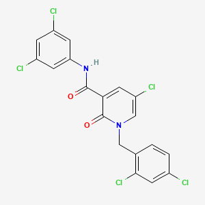 molecular formula C19H11Cl5N2O2 B3005486 5-chloro-1-(2,4-dichlorobenzyl)-N-(3,5-dichlorophenyl)-2-oxo-1,2-dihydro-3-pyridinecarboxamide CAS No. 242797-25-7