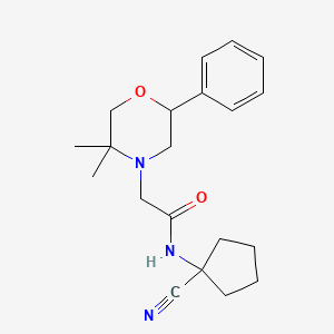 molecular formula C20H27N3O2 B3005512 N-(1-cyanocyclopentyl)-2-(5,5-dimethyl-2-phenylmorpholin-4-yl)acetamide CAS No. 1311742-57-0