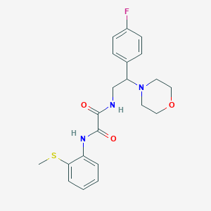 molecular formula C21H24FN3O3S B3005530 N1-(2-(4-fluorophenyl)-2-morpholinoethyl)-N2-(2-(methylthio)phenyl)oxalamide CAS No. 941933-08-0