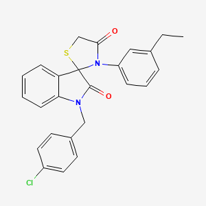 molecular formula C25H21ClN2O2S B3005537 1-[(4-Chlorophenyl)methyl]-3'-(3-ethylphenyl)-1,2-dihydrospiro[indole-3,2'-[1,3]thiazolidine]-2,4'-dione CAS No. 894568-85-5