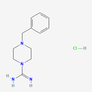 molecular formula C12H19ClN4 B3005546 4-Benzylpiperazine-1-carboximidamide hydrochloride CAS No. 53502-40-2; 845616-58-2