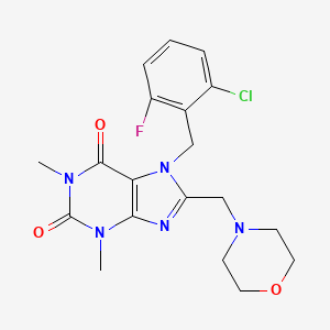 molecular formula C19H21ClFN5O3 B3005547 7-(2-氯-6-氟苄基)-1,3-二甲基-8-(吗啉甲基)-1H-嘌呤-2,6(3H,7H)-二酮 CAS No. 797028-27-4