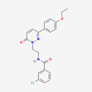 molecular formula C21H20ClN3O3 B3005550 3-chloro-N-(2-(3-(4-ethoxyphenyl)-6-oxopyridazin-1(6H)-yl)ethyl)benzamide CAS No. 921852-81-5