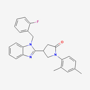 molecular formula C26H24FN3O B3005553 1-(2,4-二甲基苯基)-4-[1-(2-氟苄基)-1H-苯并咪唑-2-基]吡咯烷-2-酮 CAS No. 847394-34-7