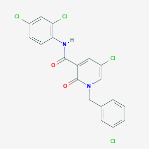 molecular formula C19H12Cl4N2O2 B3005560 5-chloro-1-(3-chlorobenzyl)-N-(2,4-dichlorophenyl)-2-oxo-1,2-dihydro-3-pyridinecarboxamide CAS No. 338977-76-7
