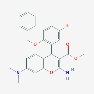 molecular formula C26H25BrN2O4 B300558 methyl 2-amino-4-[2-(benzyloxy)-5-bromophenyl]-7-(dimethylamino)-4H-chromene-3-carboxylate 