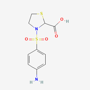 molecular formula C10H12N2O4S2 B3005606 3-(4-Amino-benzenesulfonyl)-thiazolidine-2-carboxylic acid CAS No. 408360-00-9
