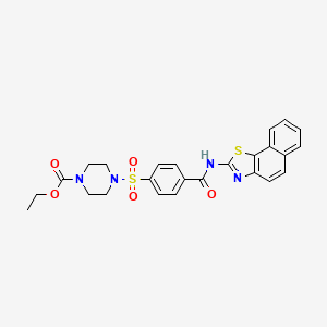 molecular formula C25H24N4O5S2 B3005611 Ethyl 4-((4-(naphtho[2,1-d]thiazol-2-ylcarbamoyl)phenyl)sulfonyl)piperazine-1-carboxylate CAS No. 361174-03-0