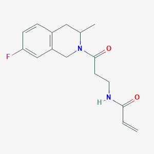 molecular formula C16H19FN2O2 B3005620 N-[3-(7-Fluoro-3-methyl-3,4-dihydro-1H-isoquinolin-2-yl)-3-oxopropyl]prop-2-enamide CAS No. 2361747-97-7
