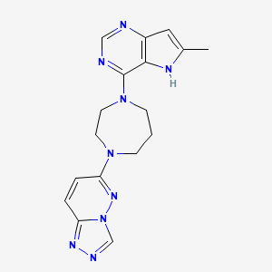 molecular formula C17H19N9 B3005647 6-(4-(6-methyl-5H-pyrrolo[3,2-d]pyrimidin-4-yl)-1,4-diazepan-1-yl)-[1,2,4]triazolo[4,3-b]pyridazine CAS No. 2320176-81-4