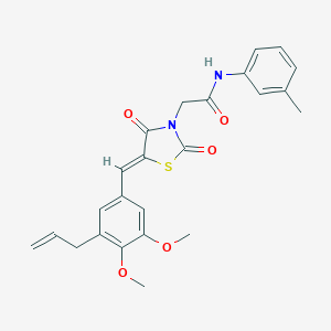 molecular formula C24H24N2O5S B300565 2-[5-(3-allyl-4,5-dimethoxybenzylidene)-2,4-dioxo-1,3-thiazolidin-3-yl]-N-(3-methylphenyl)acetamide 