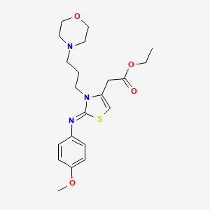 molecular formula C21H29N3O4S B3005651 (Z)-ethyl 2-(2-((4-methoxyphenyl)imino)-3-(3-morpholinopropyl)-2,3-dihydrothiazol-4-yl)acetate CAS No. 905769-30-4
