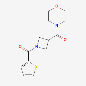 molecular formula C13H16N2O3S B3005654 (3-(Morpholine-4-carbonyl)azetidin-1-yl)(thiophen-2-yl)methanone CAS No. 1705938-31-3