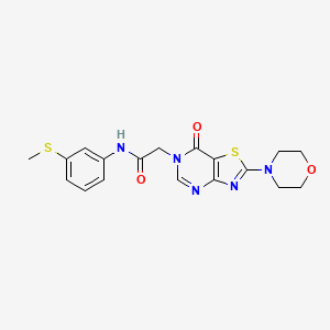 molecular formula C18H19N5O3S2 B3005656 N-(3-(甲硫基)苯基)-2-(2-吗啉基-7-氧代噻唑并[4,5-d]嘧啶-6(7H)-基)乙酰胺 CAS No. 1223806-24-3