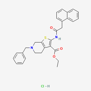 molecular formula C29H29ClN2O3S B3005659 Ethyl 6-benzyl-2-(2-(naphthalen-1-yl)acetamido)-4,5,6,7-tetrahydrothieno[2,3-c]pyridine-3-carboxylate hydrochloride CAS No. 1216504-01-6