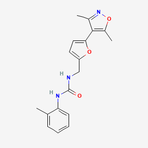 molecular formula C18H19N3O3 B3005669 1-[[5-(3,5-Dimethyl-1,2-oxazol-4-yl)furan-2-yl]methyl]-3-(2-methylphenyl)urea CAS No. 2415469-60-0