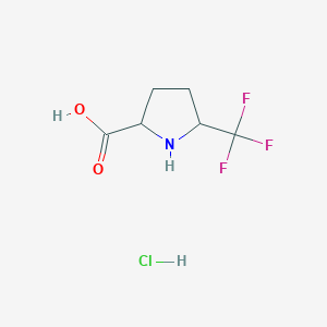 molecular formula C6H9ClF3NO2 B3005681 5-(Trifluoromethyl)pyrrolidine-2-carboxylic acid hydrochloride CAS No. 1311313-72-0