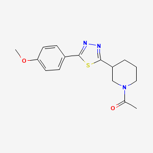 molecular formula C16H19N3O2S B3005695 1-(3-(5-(4-Methoxyphenyl)-1,3,4-thiadiazol-2-yl)piperidin-1-yl)ethanone CAS No. 1203290-27-0
