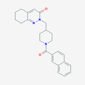 molecular formula C25H27N3O2 B3005696 2-[[1-(Naphthalene-2-carbonyl)piperidin-4-yl]methyl]-5,6,7,8-tetrahydrocinnolin-3-one CAS No. 2309748-08-9