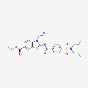molecular formula C26H31N3O5S2 B3005730 (Z)-乙基 3-烯丙基-2-((4-(N,N-二丙基磺酰基)苯甲酰)亚氨基)-2,3-二氢苯并[d]噻唑-6-甲酸酯 CAS No. 865174-61-4