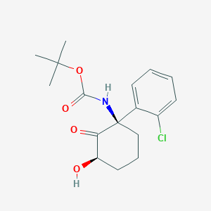 molecular formula C17H22ClNO4 B3005732 叔丁基((1R,3R)-1-(2-氯苯基)-3-羟基-2-氧代环己基)氨基甲酸酯 CAS No. 1430202-80-4