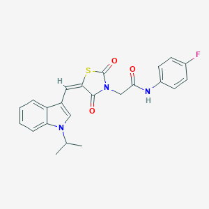 molecular formula C23H20FN3O3S B300575 N-(4-fluorophenyl)-2-{5-[(1-isopropyl-1H-indol-3-yl)methylene]-2,4-dioxo-1,3-thiazolidin-3-yl}acetamide 