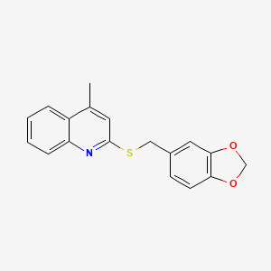 molecular formula C18H15NO2S B3005758 2-(1,3-Benzodioxol-5-ylmethylsulfanyl)-4-methylquinoline CAS No. 690961-48-9