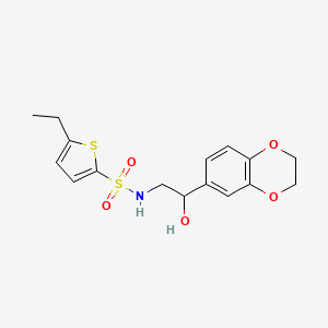 molecular formula C16H19NO5S2 B3005765 N-[2-(2,3-dihydro-1,4-benzodioxin-6-yl)-2-hydroxyethyl]-5-ethylthiophene-2-sulfonamide CAS No. 2034585-60-7