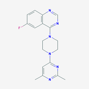 B3005773 4-[4-(2,6-Dimethylpyrimidin-4-yl)piperazin-1-yl]-6-fluoroquinazoline CAS No. 2415539-85-2
